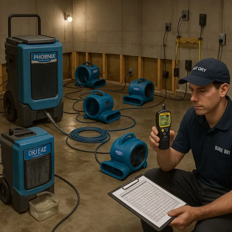 Structural Drying and Dehumidification process in Jonesboro, IN